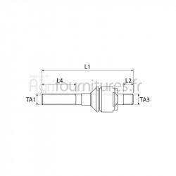 Rotule axiale m22 x 1.5 rh - m20 x 1.5 rh Bepco 25/497-60 pour tracteur