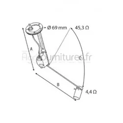 Flotteur de réservoir Ø 69 mm Bepco 20/172-80 pour tracteur
