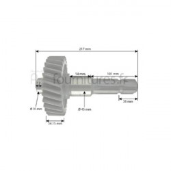 Arbre de prise de force 1'' 44411 - z6 - l 217 mm Bepco 25/303-97 pour tracteur