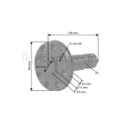 Arbre de prise de force 1'' 44411 - z6 - l 136 mm Bepco 21/303-61 pour tracteur