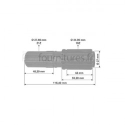 Arbre planetaire z 18/21 réducteur pont avant 4M Bepco 25/6406-9 pour tracteur