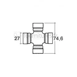 Croisillon 27 x 74.6 mm cardan pont avant 4M Bepco 30/6403-4 pour tracteur