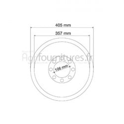 Tambour de frein Bepco 24/400-2 pour tracteur