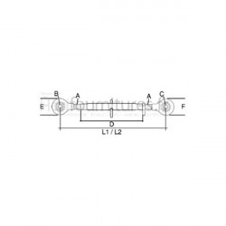 Barre de poussée cat. 44229 - 1 1/8'' unc - l 620/880 Bepco 68/8100-607