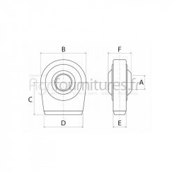 Rotule à souder Ø 28.4 mm bras de relevage Bepco 68/715-8 pour tracteur