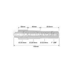 Piton simple à visser bras de relevage Bepco 24/710-9 pour tracteur