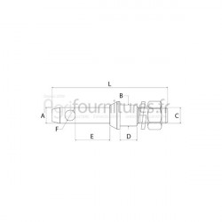 Piton simple à visser cat.2 bras de relevage Bepco 68/8126-025