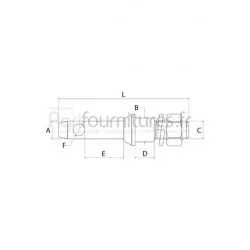 Piton simple à visser cat.1 bras de relevage Bepco 68/8126-013