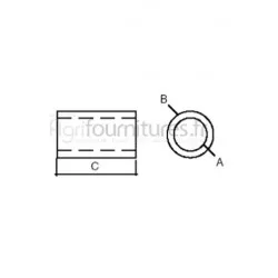 Douille de réduction 3 points cat.1/2 - Ø19.2 - Ø 25.6 bras de relevage Bepco 68/8153-190