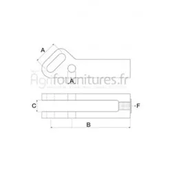 Chape tirant de relevage Bepco 30/762-48 pour tracteur
