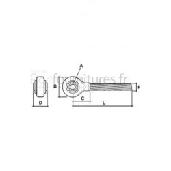 Tirant pour stabilisateur Bepco 28/746-14 pour tracteur