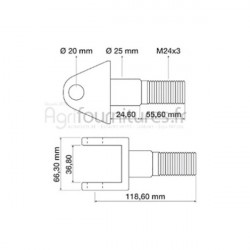 Fourche pour stabilisateur Bepco 25/746-12 pour tracteur