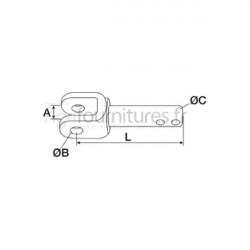 Fourche + axe + rondelle pour stabilisateur Bepco 25/743-9K pour tracteur