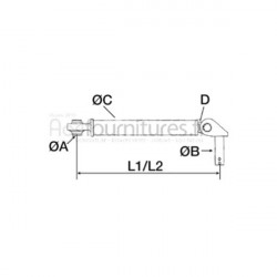 Stabilisateur rigide mécanique Ø 19 - l  430/550 mm Bepco 23/740-26 pour tracteur