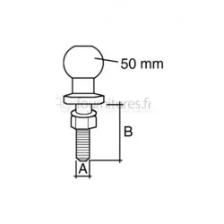 Boule attelage 25.4x70mm Bepco 68/8139-013