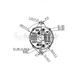 Alternateur 14v - 65a Bepco 62/920-70 pour tracteur