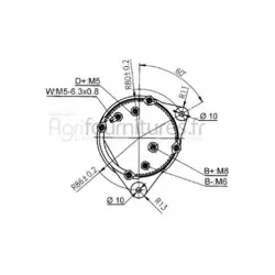 Alternateur 14v - 150a Bepco 62/920-126 pour tracteur