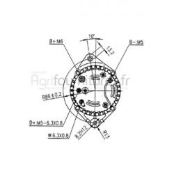 Alternateur 14v - 95a Bepco 62/920-117 pour tracteur