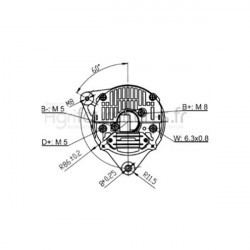 Alternateur 14v - 65a Bepco 62/920-121 pour tracteur