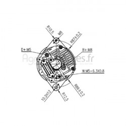 Alternateur 14v - 65a Bepco 62/920-72 pour tracteur