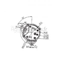 Alternateur 14v - 120a Bepco 62/920-115 pour tracteur
