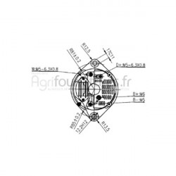 Alternateur 14v - 55a Bepco 62/920-68 pour tracteur