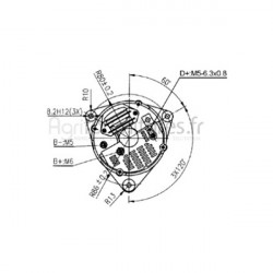 Alternateur 14v - 55a Bepco 62/920-65 pour tracteur