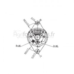 Alternateur 14v - 33a Bepco 62/432E985 pour tracteur