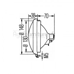 Optique phare avant avec éclairage de stationnement Bepco 22/181-54 pour tracteur
