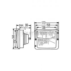 Phare avant Bepco 22/181-56 pour tracteur