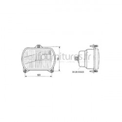 Optique phare avant Bepco 63/ET8203/B pour moissonneuse - batteuse