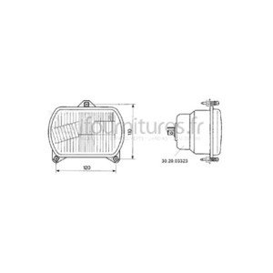 Optique phare avant Bepco 63/ET8203/B pour moissonneuse - batteuse