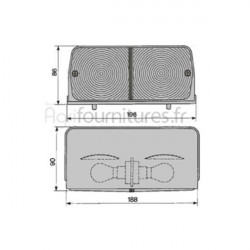 Feu avant - position gauche Bepco 24/1904-15 pour tracteur