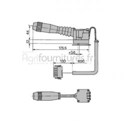 Commutateur multifonction (klaxon-éclairage) Bepco 23/958-23 pour tracteur