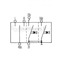 Commutateur multifonction (klax.-clign.-avert. lum.) Bepco 25/958-2 pour tracteur