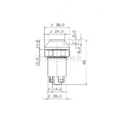 Bouton poussoir relevage Bepco 30/1884-47 pour tracteur
