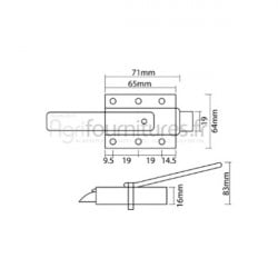 Poignée droite de porte Bepco 70/4170-58 pour tracteur
