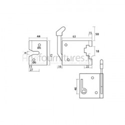 Serrure gauche de porte Bepco 70/4170-19 pour tracteur