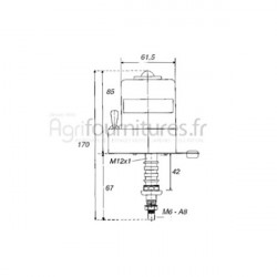 Moteur essuie glace 12V 105° a 67 mm Bepco 63/1980-1