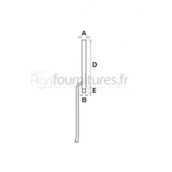 Tube d'échappement Ø int. 45 - l. 720 mm Bepco 23/165-151 pour tracteur