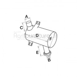 Silencieux d'échappement Ø int. 64 - l. 410 mm Bepco 30/165-123 pour tracteur
