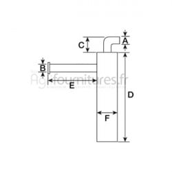 Silencieux d'échappement Ø int. 40 - l. 577 mm Bepco 30/165-157 pour tracteur