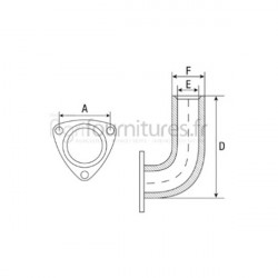 Coude d'échappement Ø 59.7 mm - montage vertical Bepco 24/164-31 pour tracteur