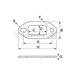 Joint de collecteur d'échappement 42.6 x 37.8 mm Bepco 23/66-4 pour tracteur