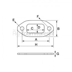 Joint de collecteur d'échappement 46 x 23.6 mm Bepco 28/66-20 pour tracteur