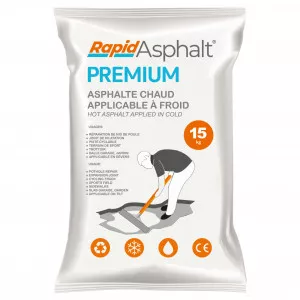 Enrobé - Goudron - Bitume à froid Premium longue durée Rapid Asphalt, Prêt à l'emploi sac 15 kg