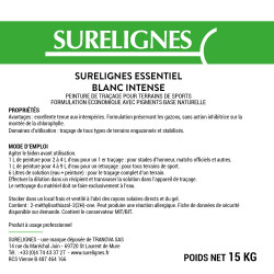 Peinture de Traçage Terrains de Sport à DILUER Blanche SURELIGNES Concentrée, Bidon de 15 kg - 10 L