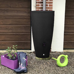 Pot conique récupérateur d'eau noir 200 L Plast'Up