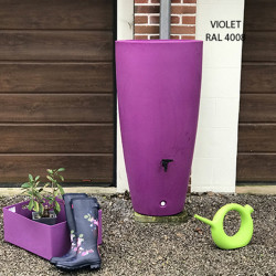 Pot conique récupérateur d'eau violet 200 L Plast'Up