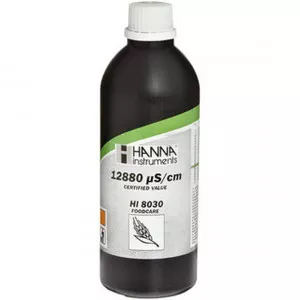 Solution d'étalonnage de conductivité Hanna Instruments, 12,88 mS-cm, bouteille FDA 500 mL